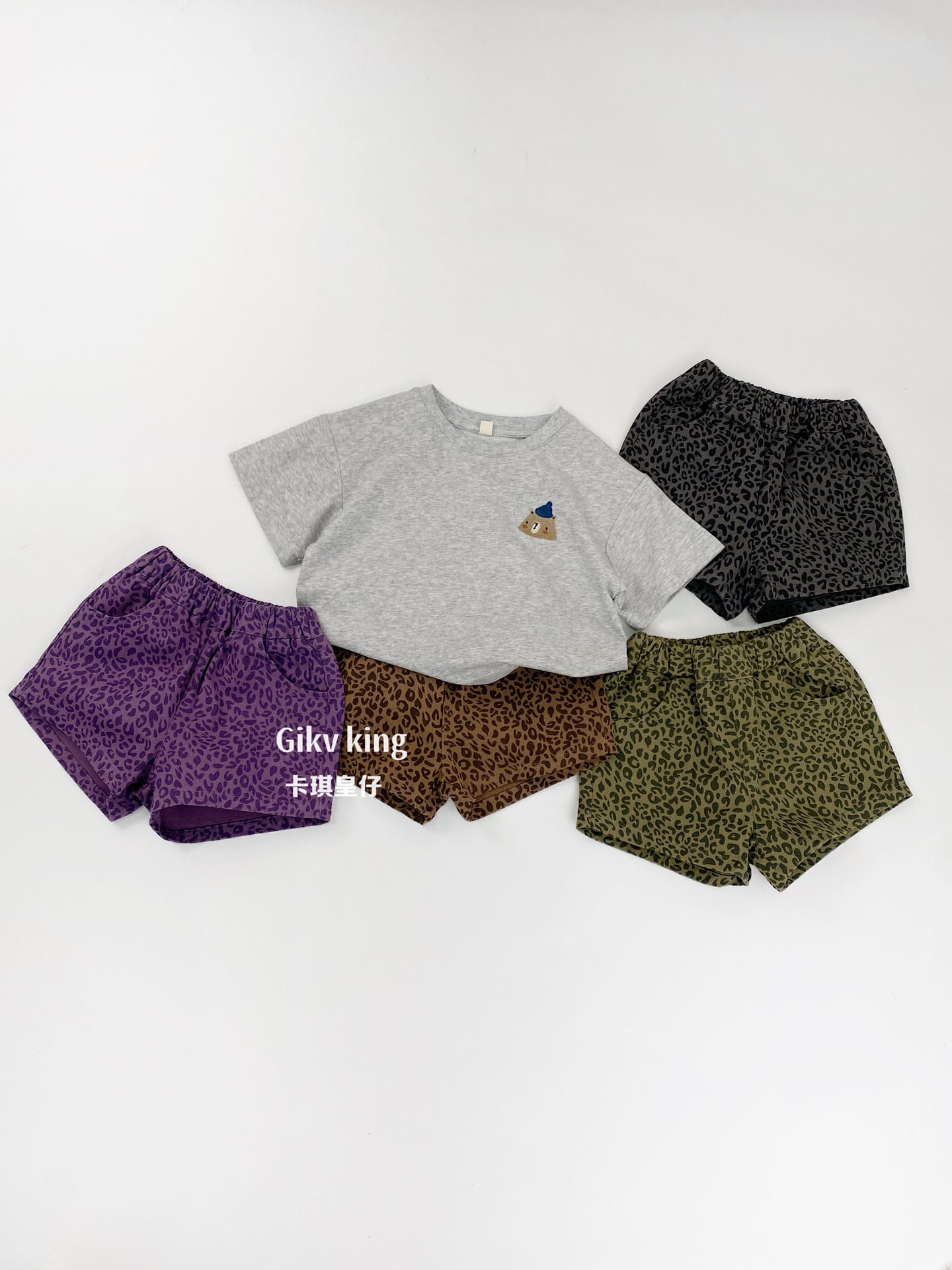 Leopard Patterned Cotton Shorts レオパード ショートパンツ【mh0013475】 Gikv king ハーフパンツ・ショートパンツ