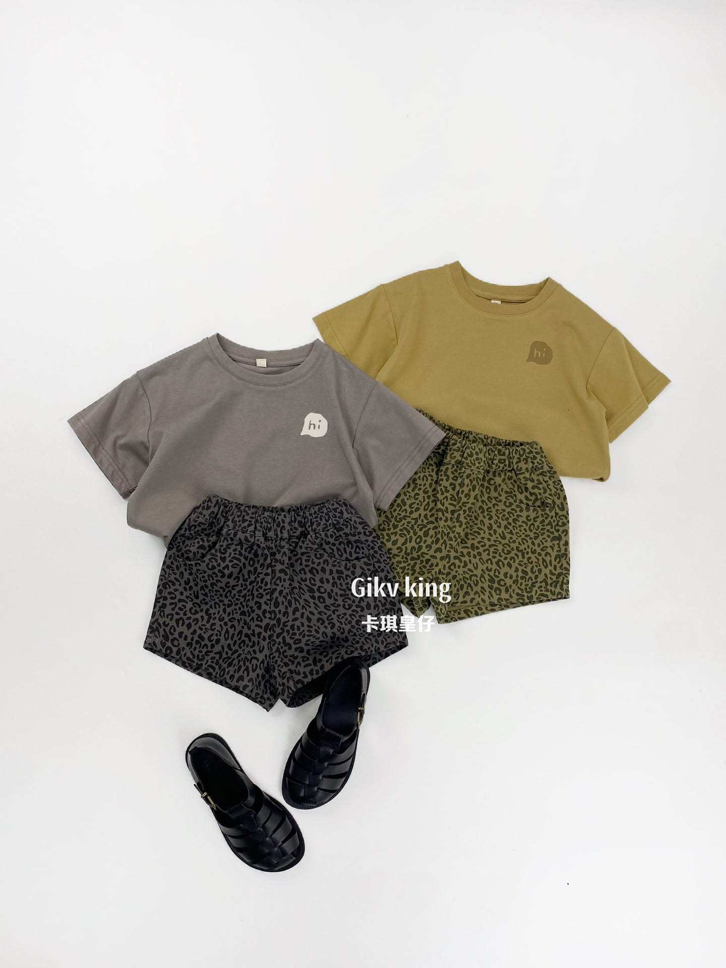 Leopard Patterned Cotton Shorts レオパード ショートパンツ【mh0013475】 Gikv king ハーフパンツ・ショートパンツ