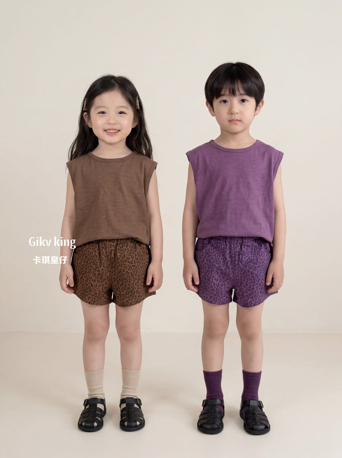 Leopard Patterned Cotton Shorts レオパード ショートパンツ【mh0013475】 Gikv king ハーフパンツ・ショートパンツ