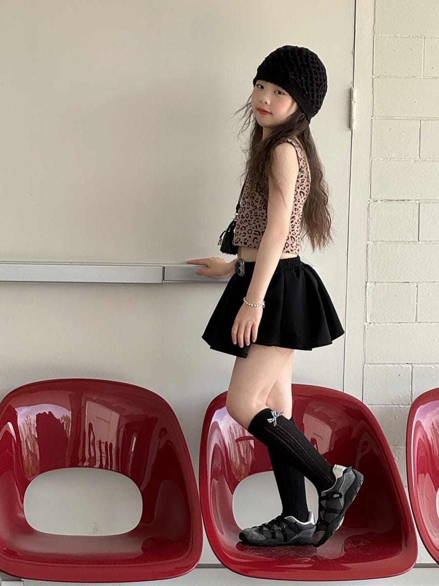 Leopard Print Ribbed Tank Top レオパード ノースリーブTシャツ【mh0013077】 mamahalo kids タンクトップ・キャミソール・ノースリーブトップス