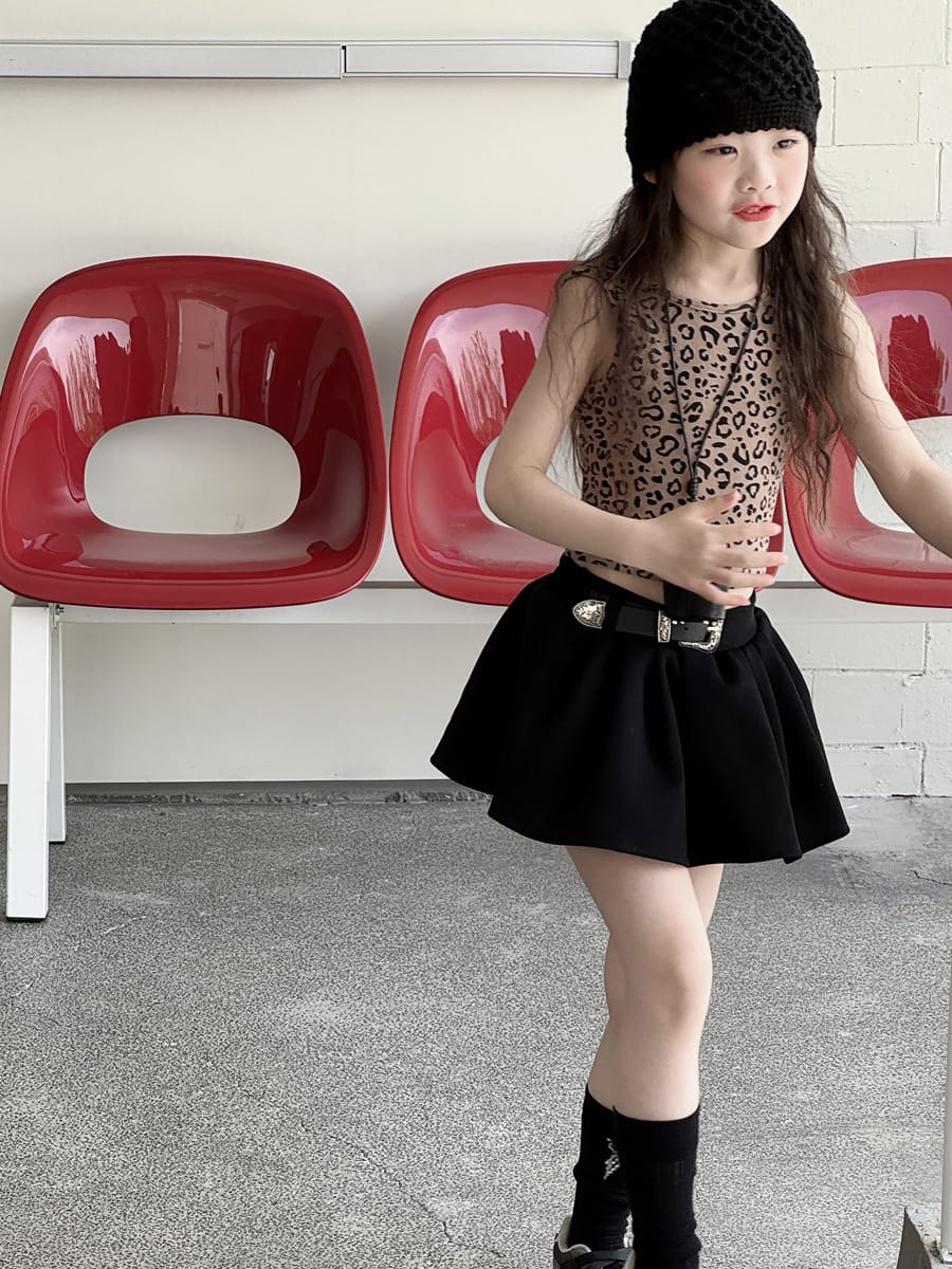 Leopard Print Ribbed Tank Top レオパード ノースリーブTシャツ【mh0013077】 mamahalo kids タンクトップ・キャミソール・ノースリーブトップス