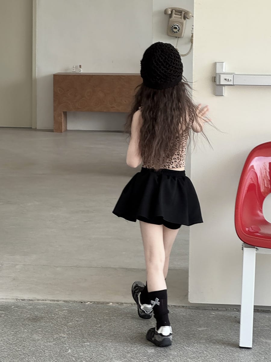 Leopard Print Ribbed Tank Top レオパード ノースリーブTシャツ【mh0013077】 mamahalo kids タンクトップ・キャミソール・ノースリーブトップス