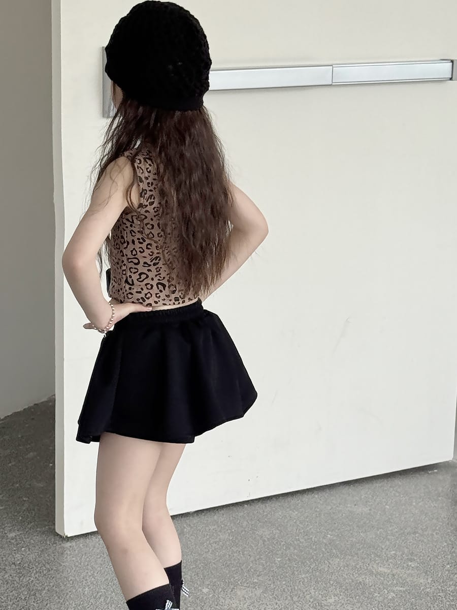 Leopard Print Ribbed Tank Top レオパード ノースリーブTシャツ【mh0013077】 mamahalo kids タンクトップ・キャミソール・ノースリーブトップス
