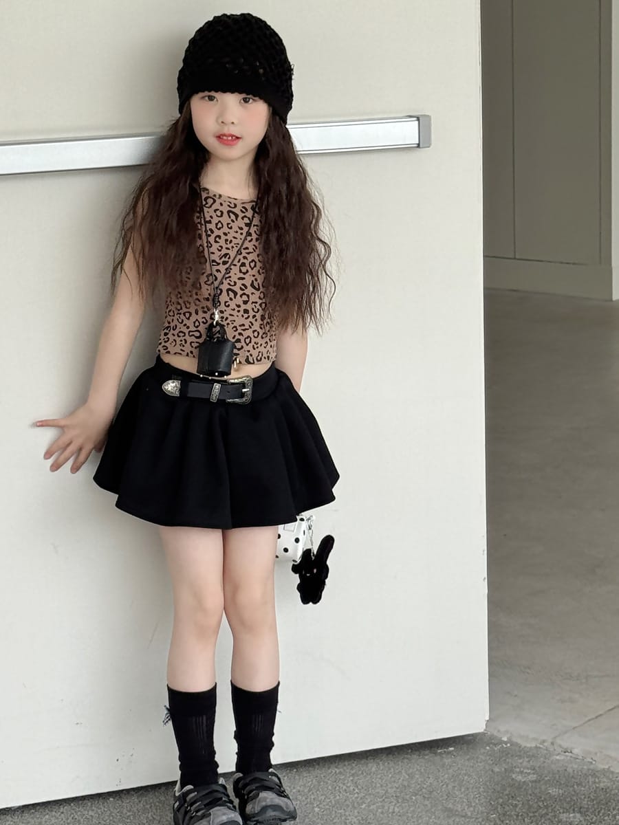 Leopard Print Ribbed Tank Top レオパード ノースリーブTシャツ【mh0013077】 mamahalo kids タンクトップ・キャミソール・ノースリーブトップス