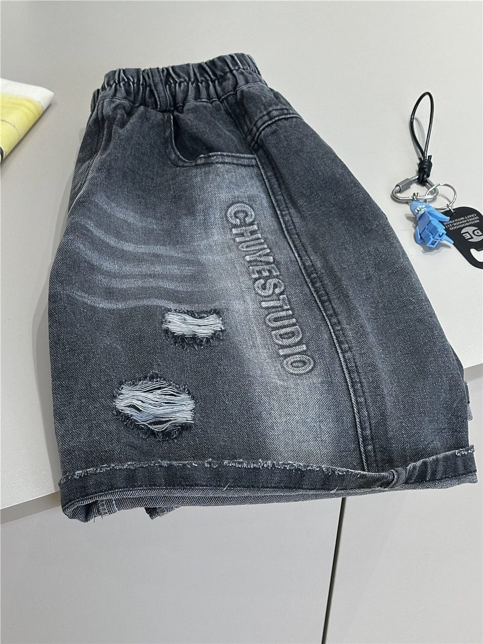 Letter Denim Shorts ロゴ デニムハーフパンツ【mh0012961】 snidols ハーフパンツ・ショートパンツ