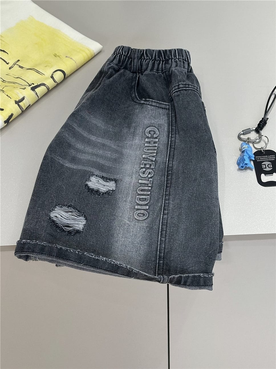 Letter Denim Shorts ロゴ デニムハーフパンツ【mh0012961】 snidols ハーフパンツ・ショートパンツ