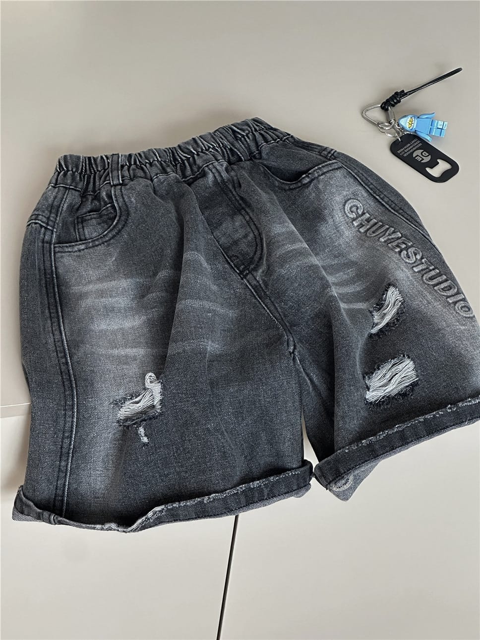 Letter Denim Shorts ロゴ デニムハーフパンツ【mh0012961】 snidols ハーフパンツ・ショートパンツ