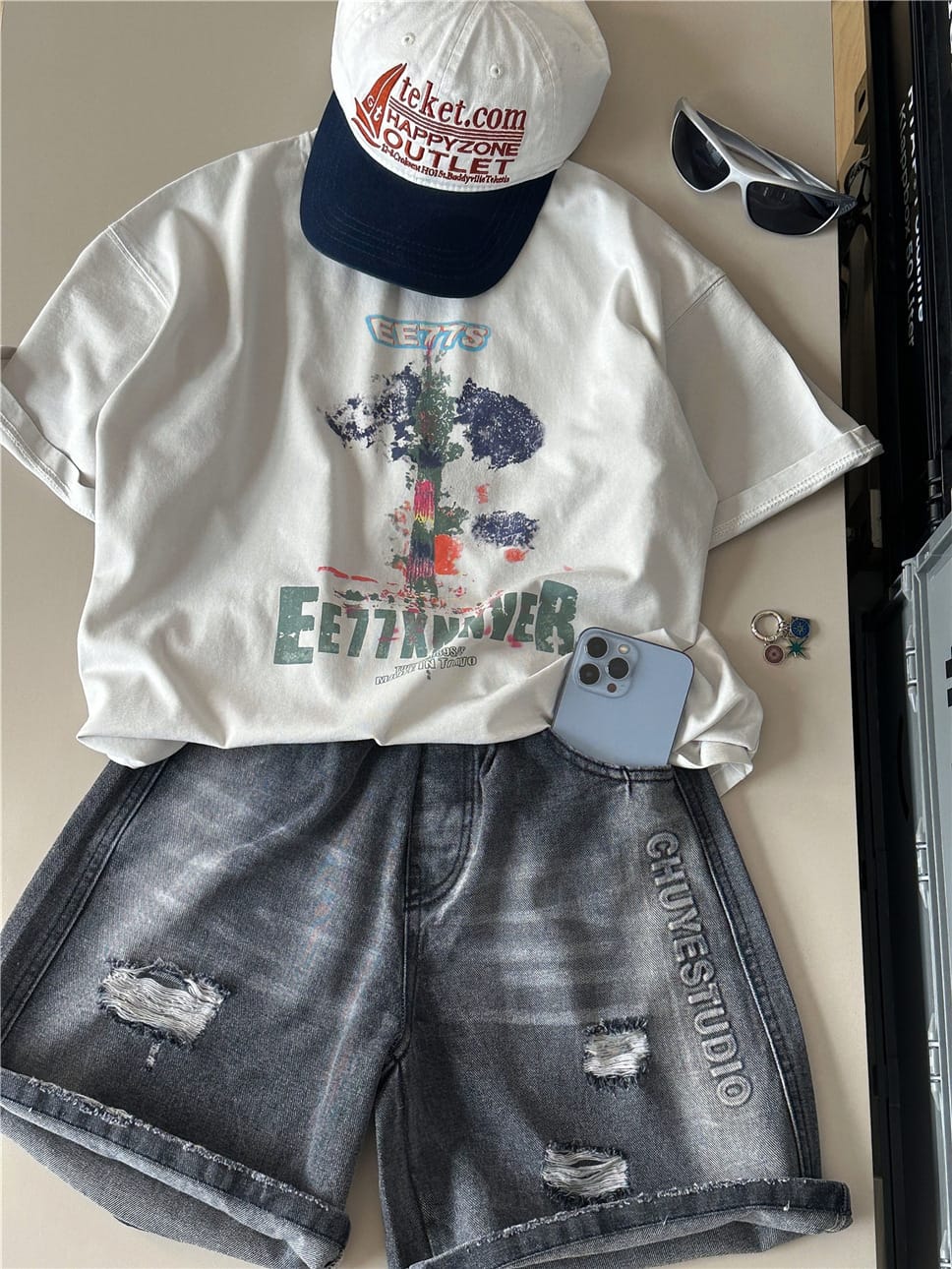 Letter Denim Shorts ロゴ デニムハーフパンツ【mh0012961】 snidols ハーフパンツ・ショートパンツ