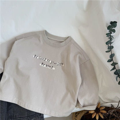 Letter Print Cotton Long Sleeve T 英字プリント 長袖Tシャツ【mh0012269】 GL-Kids