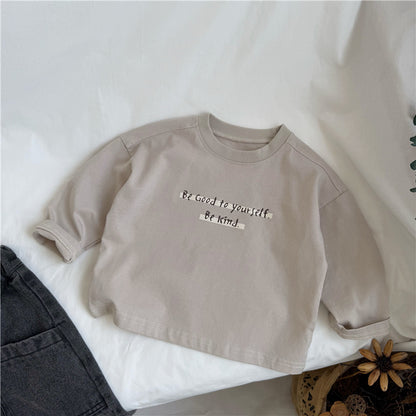 Letter Print Cotton Long Sleeve T 英字プリント 長袖Tシャツ【mh0012269】 GL-Kids