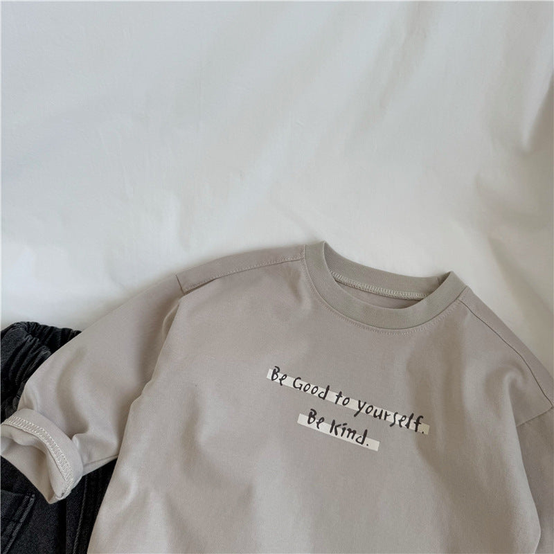 Letter Print Cotton Long Sleeve T 英字プリント 長袖Tシャツ【mh0012269】 GL-Kids