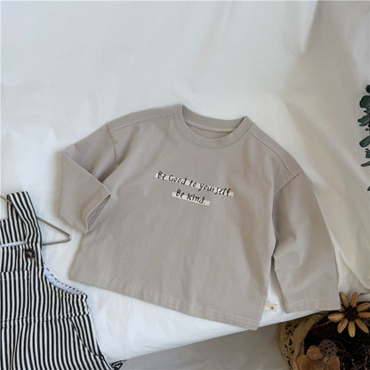 Letter Print Cotton Long Sleeve T 英字プリント 長袖Tシャツ【mh0012269】 GL-Kids