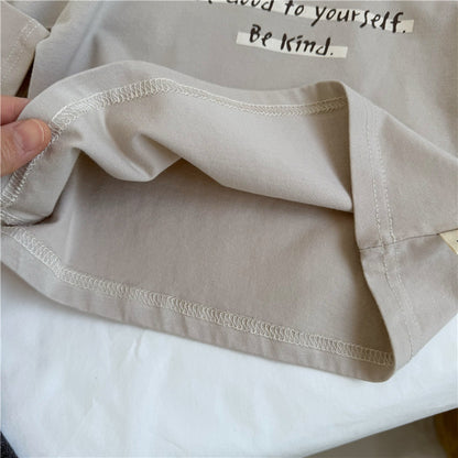 Letter Print Cotton Long Sleeve T 英字プリント 長袖Tシャツ【mh0012269】 GL-Kids