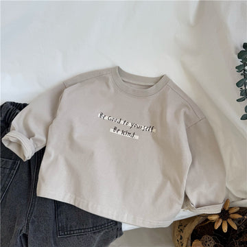 Letter Print Cotton Long Sleeve T 英字プリント 長袖Tシャツ【mh0012269】 GL-Kids
