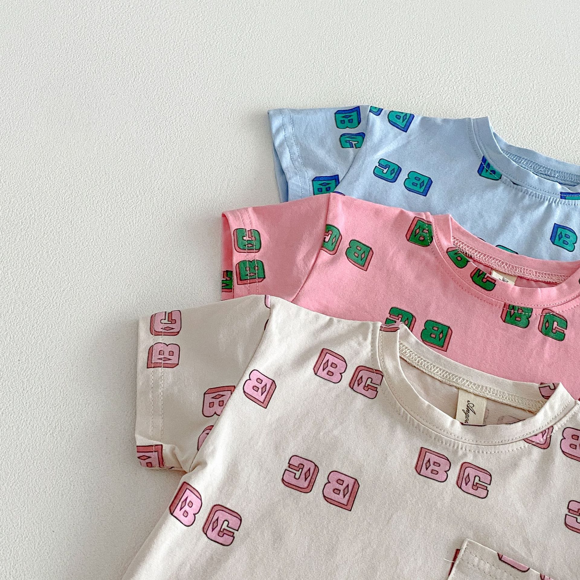 Letter Print Short Sleeve Shorts Set レタープリント 半袖 セットアップ【mh0012721】 angou 半袖セットアップ