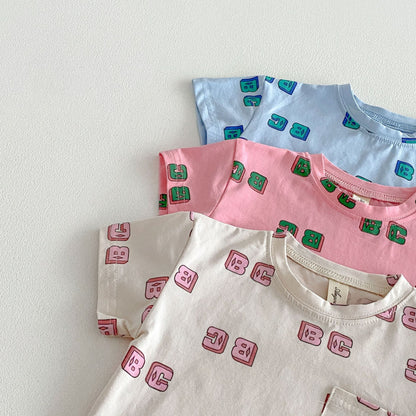 Letter Print Short Sleeve Shorts Set レタープリント 半袖 セットアップ【mh0012721】 angou 半袖セットアップ