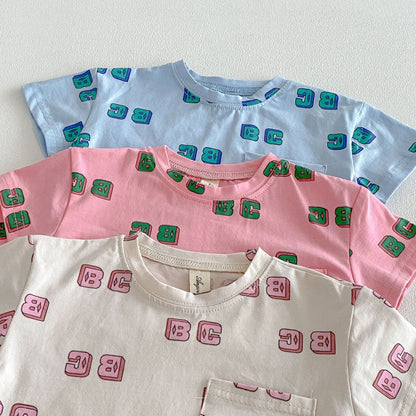 Letter Print Short Sleeve Shorts Set レタープリント 半袖 セットアップ【mh0012721】 angou 半袖セットアップ
