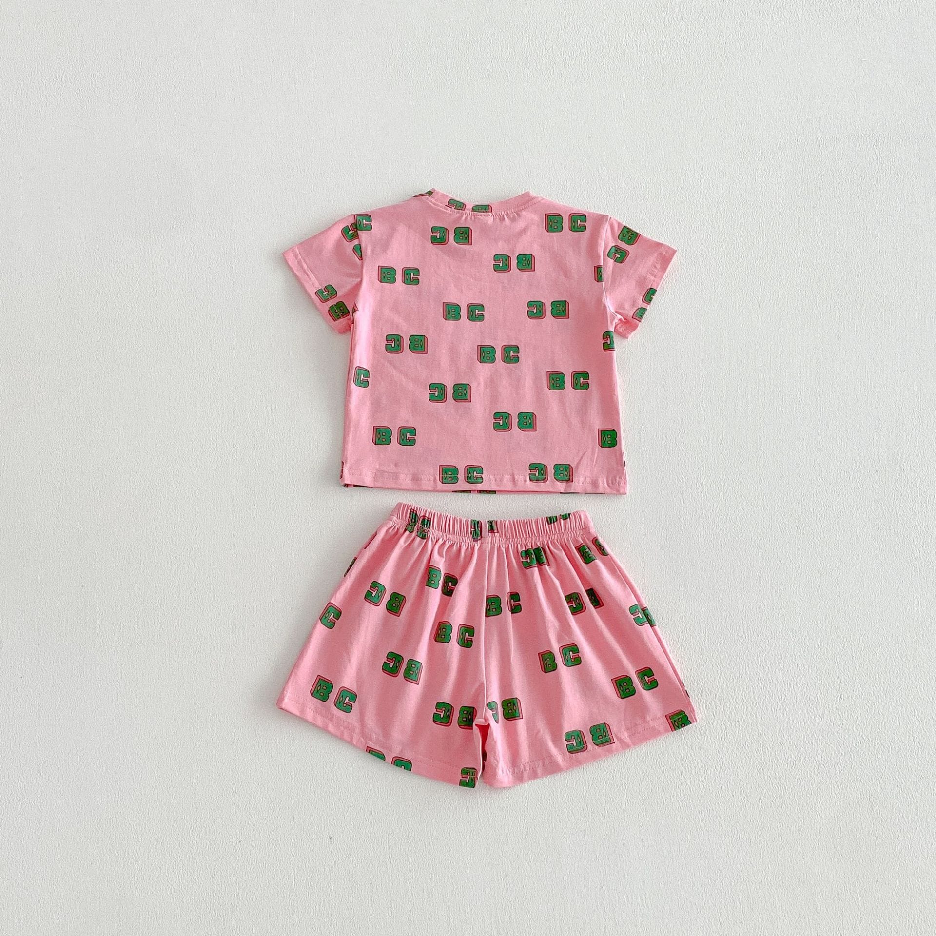 Letter Print Short Sleeve Shorts Set レタープリント 半袖 セットアップ【mh0012721】 angou 半袖セットアップ