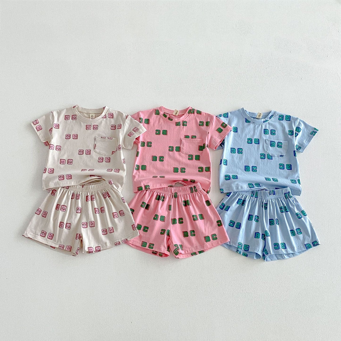 Letter Print Short Sleeve Shorts Set レタープリント 半袖 セットアップ【mh0012721】 angou 半袖セットアップ
