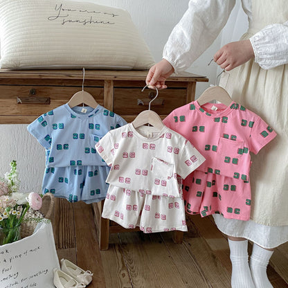 Letter Print Short Sleeve Shorts Set レタープリント 半袖 セットアップ【mh0012721】 angou 半袖セットアップ