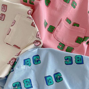 Letter Print Short Sleeve Shorts Set レタープリント 半袖 セットアップ【mh0012721】 angou 半袖セットアップ