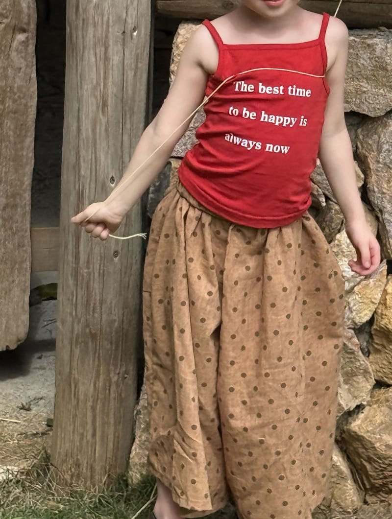 Letter Print Square Neck Camisole 英字プリント ノースリーブトップス【mh0012793】 Red / 90cm Chengle タンクトップ・キャミソール・ノースリーブトップス