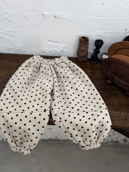 ロングパンツ・スウェットパンツ dot / 24M  90CM キッズパンツ 水玉ドット/チェック/ストライププリント裏フリースロングスウェットパンツ【mh0008368】