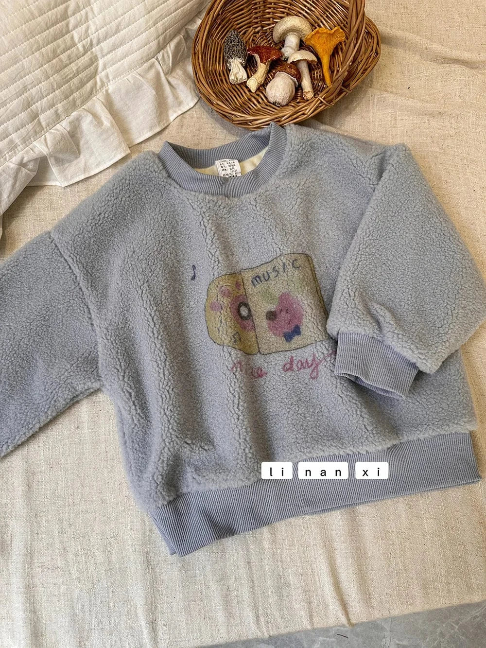 トレーナー・フーディ Grey / 90cm 24M キッズトップス プリントボアフリース長袖プルオーバー【mh0008301】