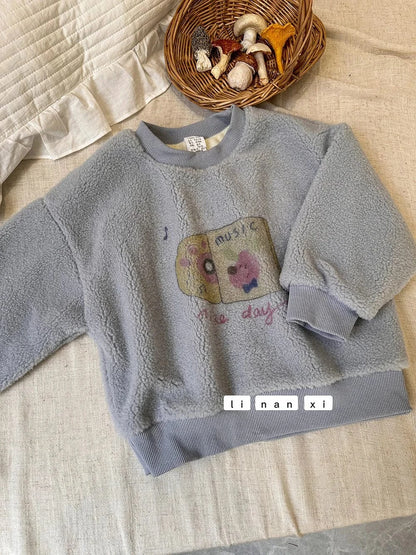 トレーナー・フーディ Grey / 90cm 24M キッズトップス プリントボアフリース長袖プルオーバー【mh0008301】