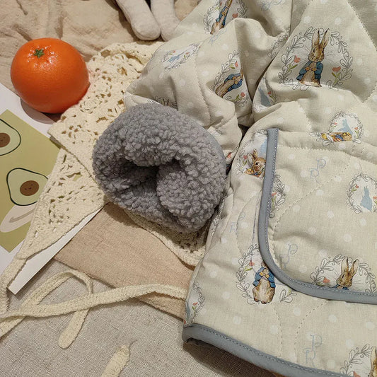 ショートコート・ジャケット・ジャンパー キッズアウター プリント柄キルティング裏フリースノーカラーブルゾンジャケット【mh0008079】