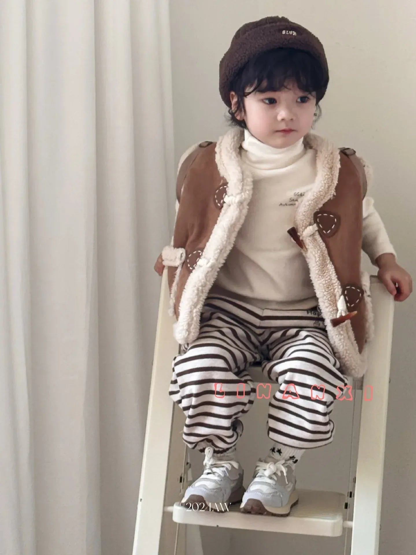 ベスト キッズベスト ボアフリースダッフルボタンフェイクムートンアウターベスト【mh0008163】