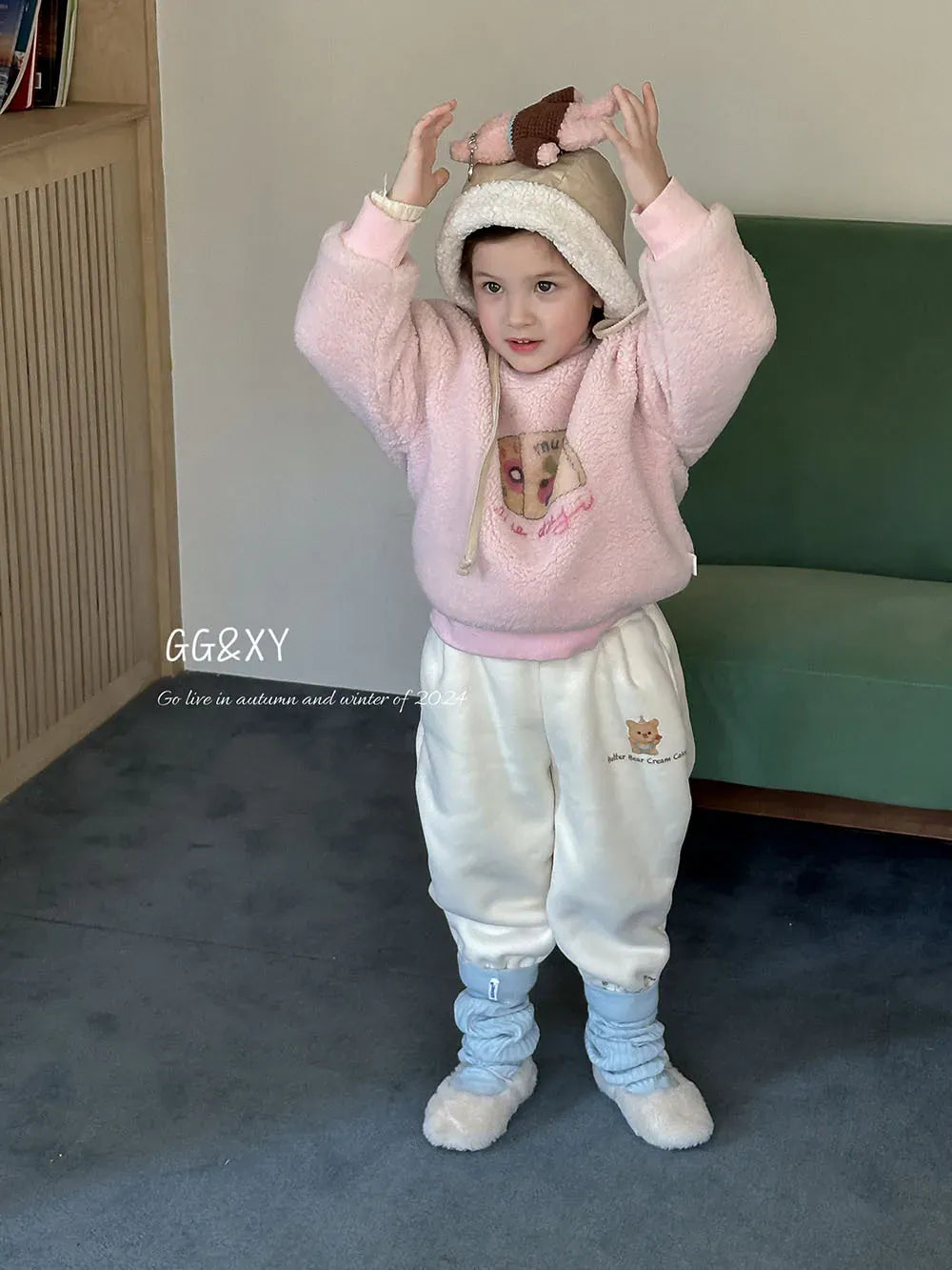 トレーナー・フーディ キッズトップス プリントボアフリース長袖プルオーバー【mh0008301】