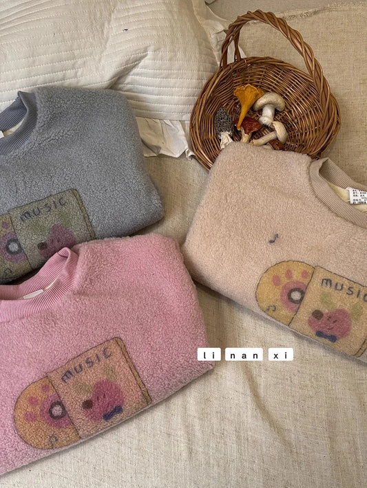 トレーナー・フーディ キッズトップス プリントボアフリース長袖プルオーバー【mh0008301】