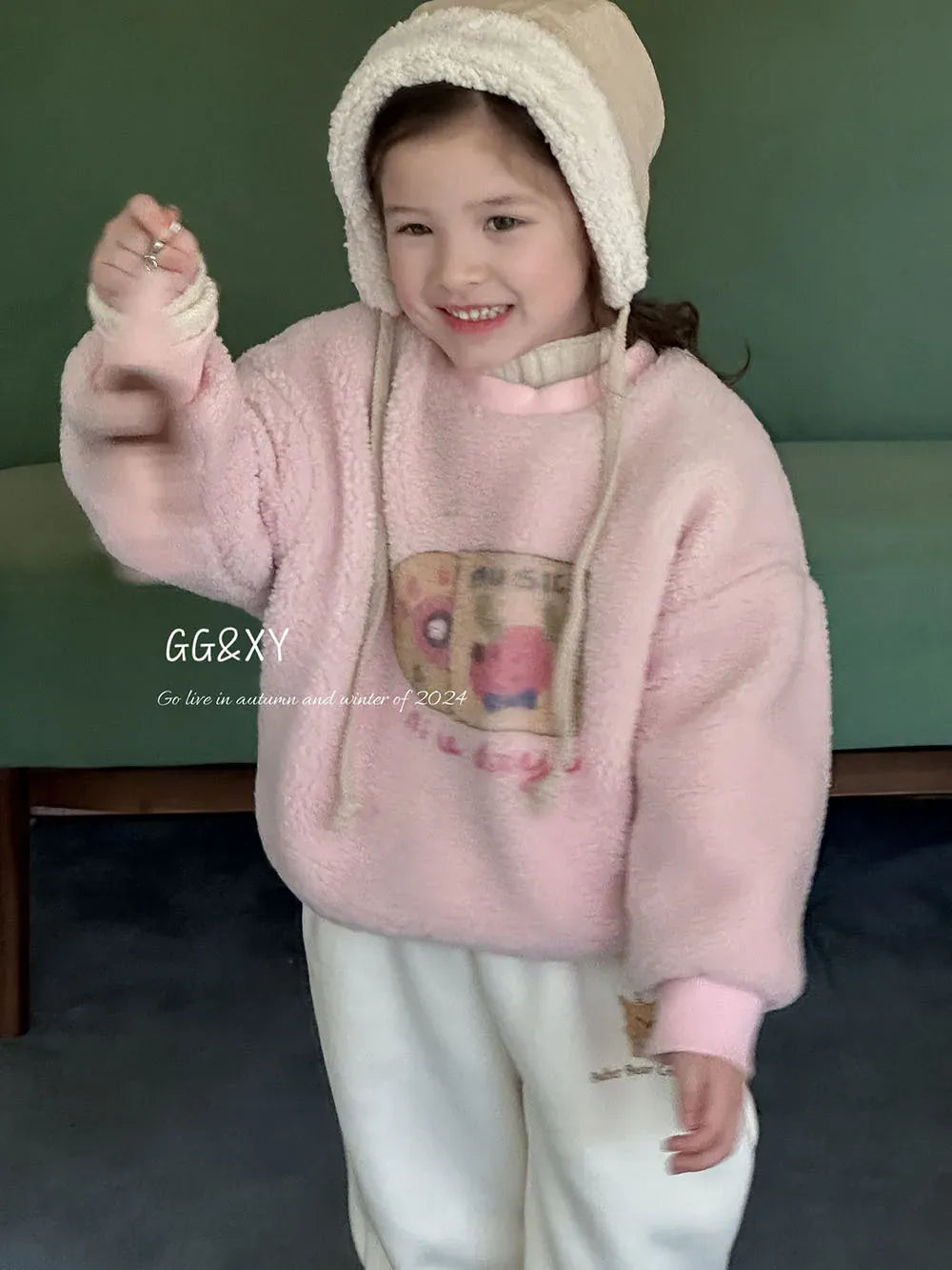 トレーナー・フーディ キッズトップス プリントボアフリース長袖プルオーバー【mh0008301】