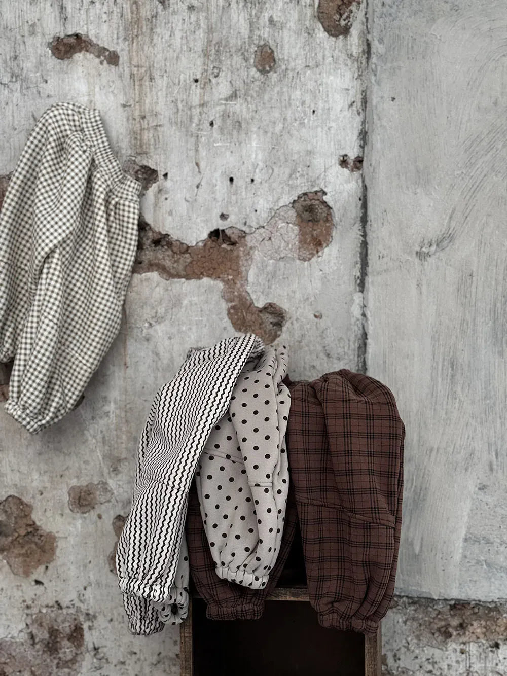 ロングパンツ・スウェットパンツ キッズパンツ 水玉ドット/チェック/ストライププリント裏フリースロングスウェットパンツ【mh0008368】