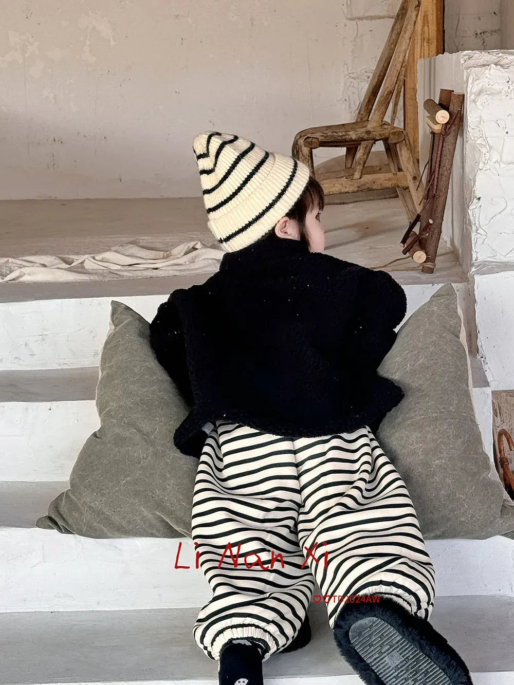 トレーナー・フーディ キッズトップス ボアフリース刺繍ハーフジップ長袖プルオーバー【mh0008384】