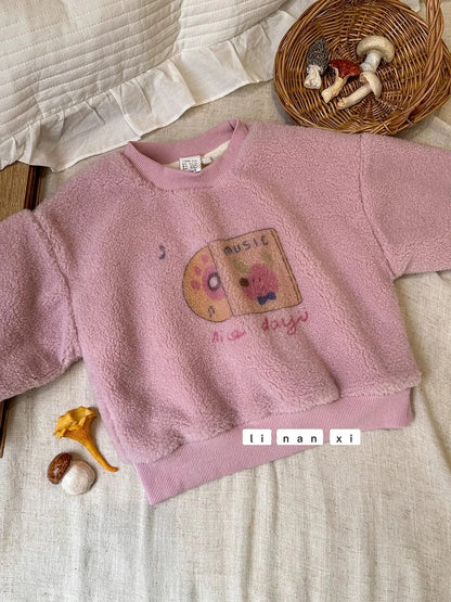 トレーナー・フーディ Pink / 130cm 6T キッズトップス プリントボアフリース長袖プルオーバー【mh0008301】