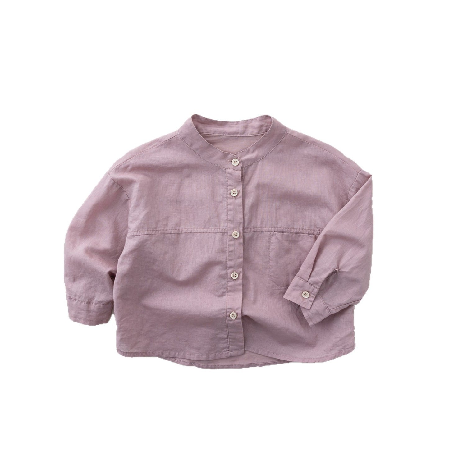 Linen Blend Stand Collar Long Sleeve Shirt バンドカラー 長袖シャツ【mh0013150】 명옥 muziyouyou 長袖シャツ・ブラウス