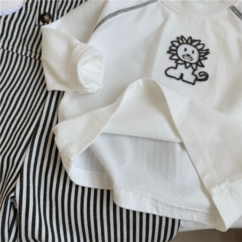 Lion Embroidery Cotton Long Sleeve T ライオン刺繍 長袖Tシャツ【mh0012270】 GL-Kids