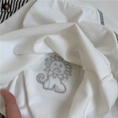 Lion Embroidery Cotton Long Sleeve T ライオン刺繍 長袖Tシャツ【mh0012270】 GL-Kids