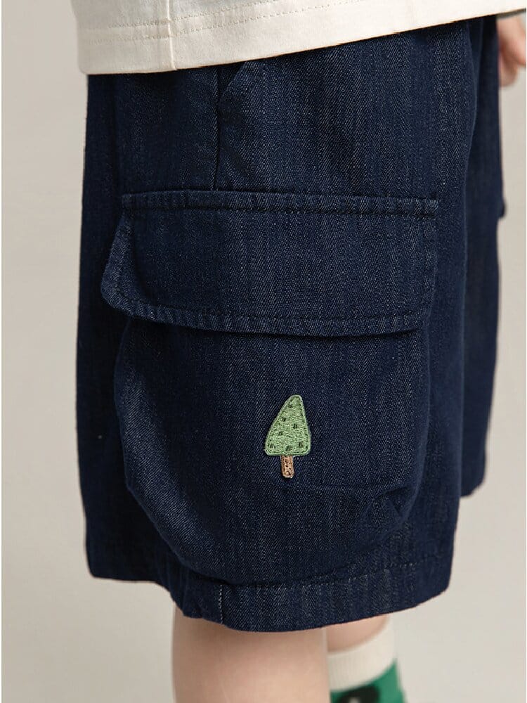 Little Forest Series リーフ柄 半袖シャツ Tシャツ デニム セットアップ【mh0012734】 YoehYaul 半袖セットアップ
