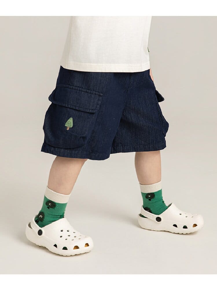 Little Forest Series リーフ柄 半袖シャツ Tシャツ デニム セットアップ【mh0012734】 YoehYaul 半袖セットアップ