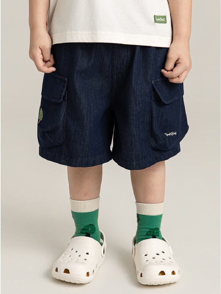 Little Forest Series リーフ柄 半袖シャツ Tシャツ デニム セットアップ【mh0012734】 YoehYaul 半袖セットアップ
