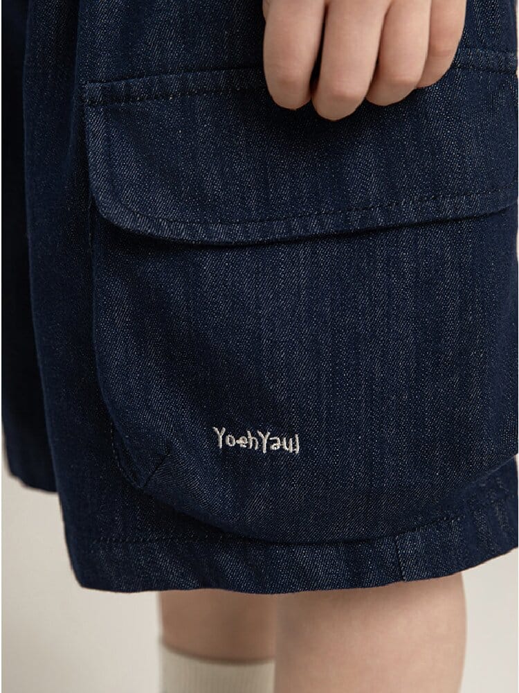 Little Forest Series リーフ柄 半袖シャツ Tシャツ デニム セットアップ【mh0012734】 YoehYaul 半袖セットアップ