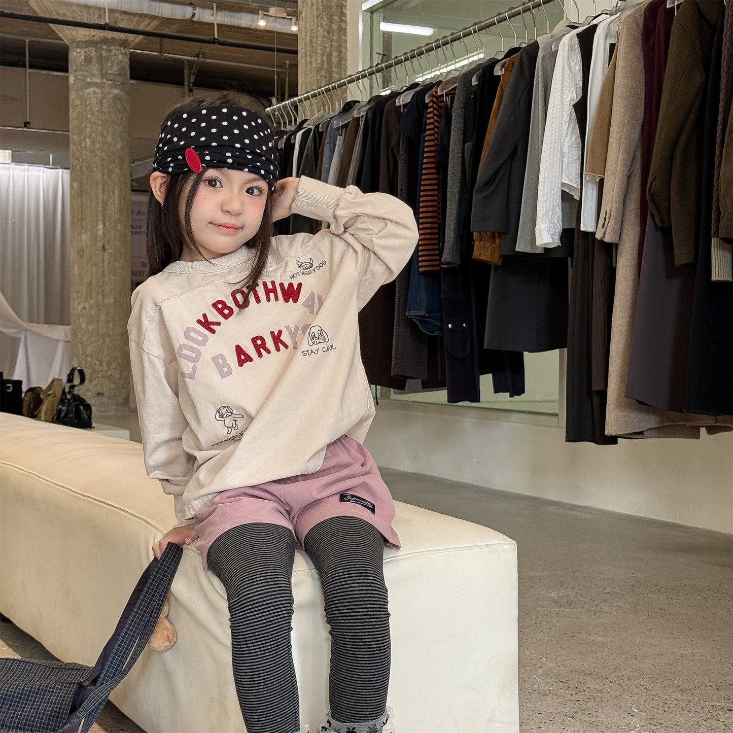 Logo Printed Cotton Sweatshirt ロゴ プリント スウェットシャツ【mh0012438】 ADbaby 長袖Tシャツ