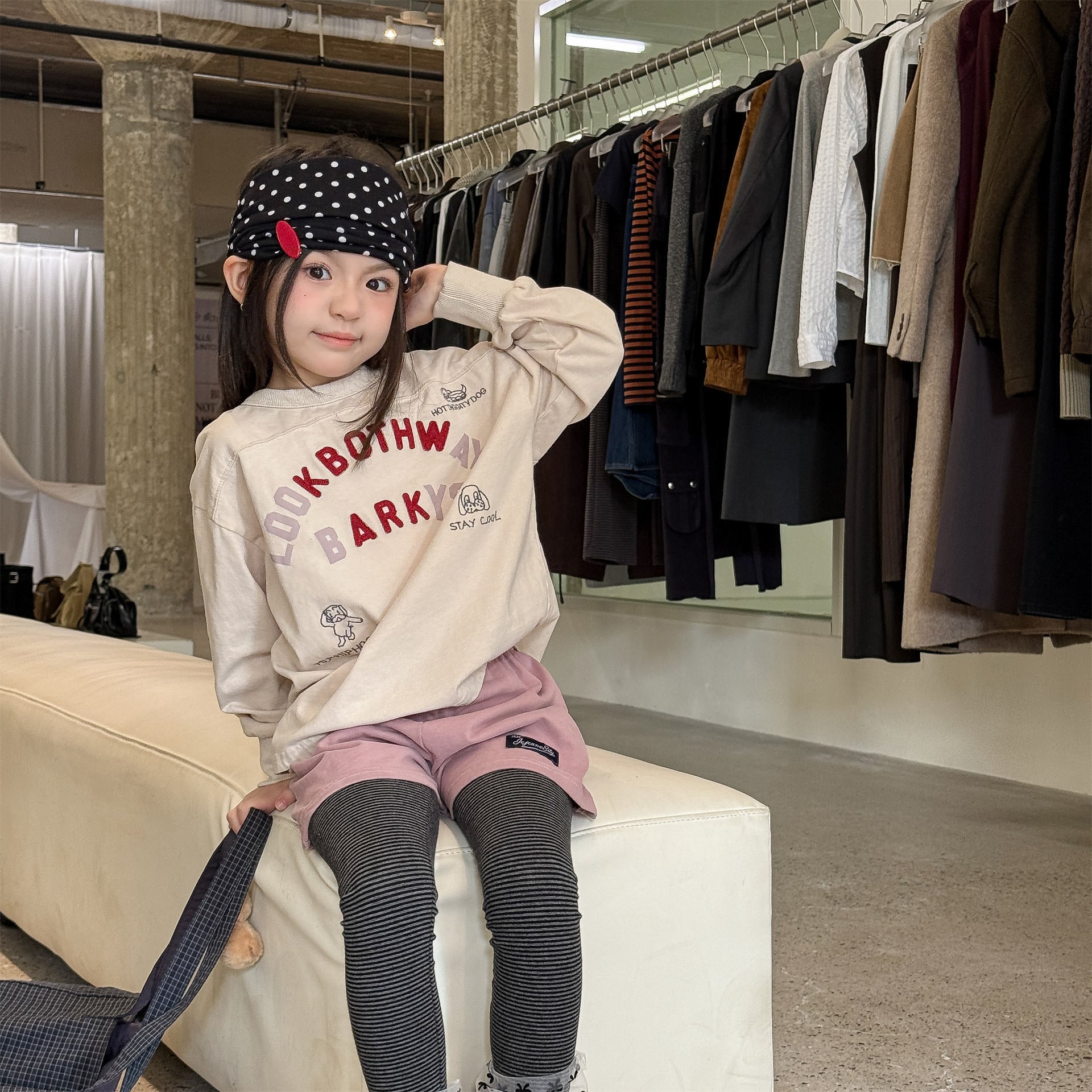 Logo Printed Cotton Sweatshirt ロゴ プリント スウェットシャツ【mh0012438】 ADbaby 長袖Tシャツ