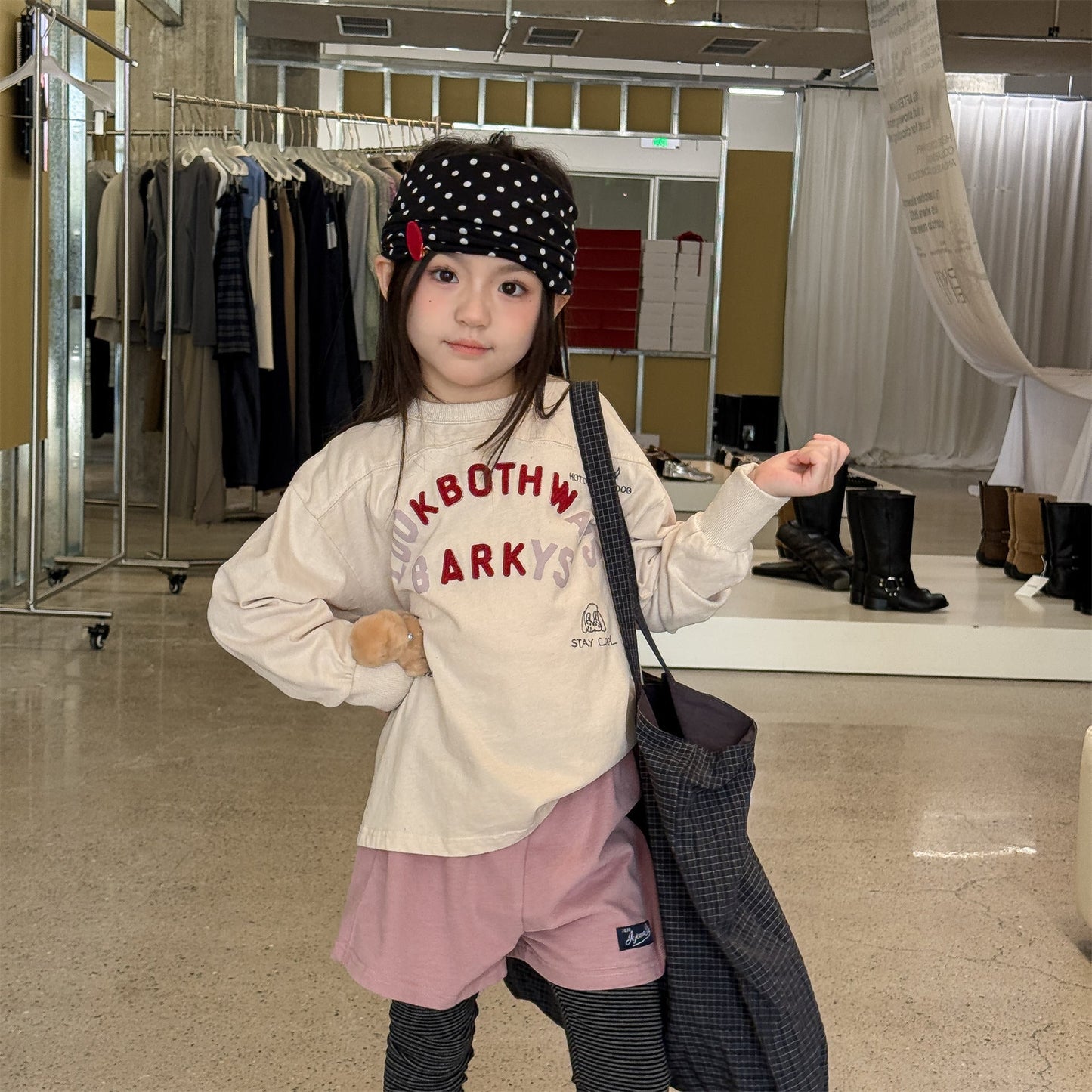 Logo Printed Cotton Sweatshirt ロゴ プリント スウェットシャツ【mh0012438】 ADbaby 長袖Tシャツ