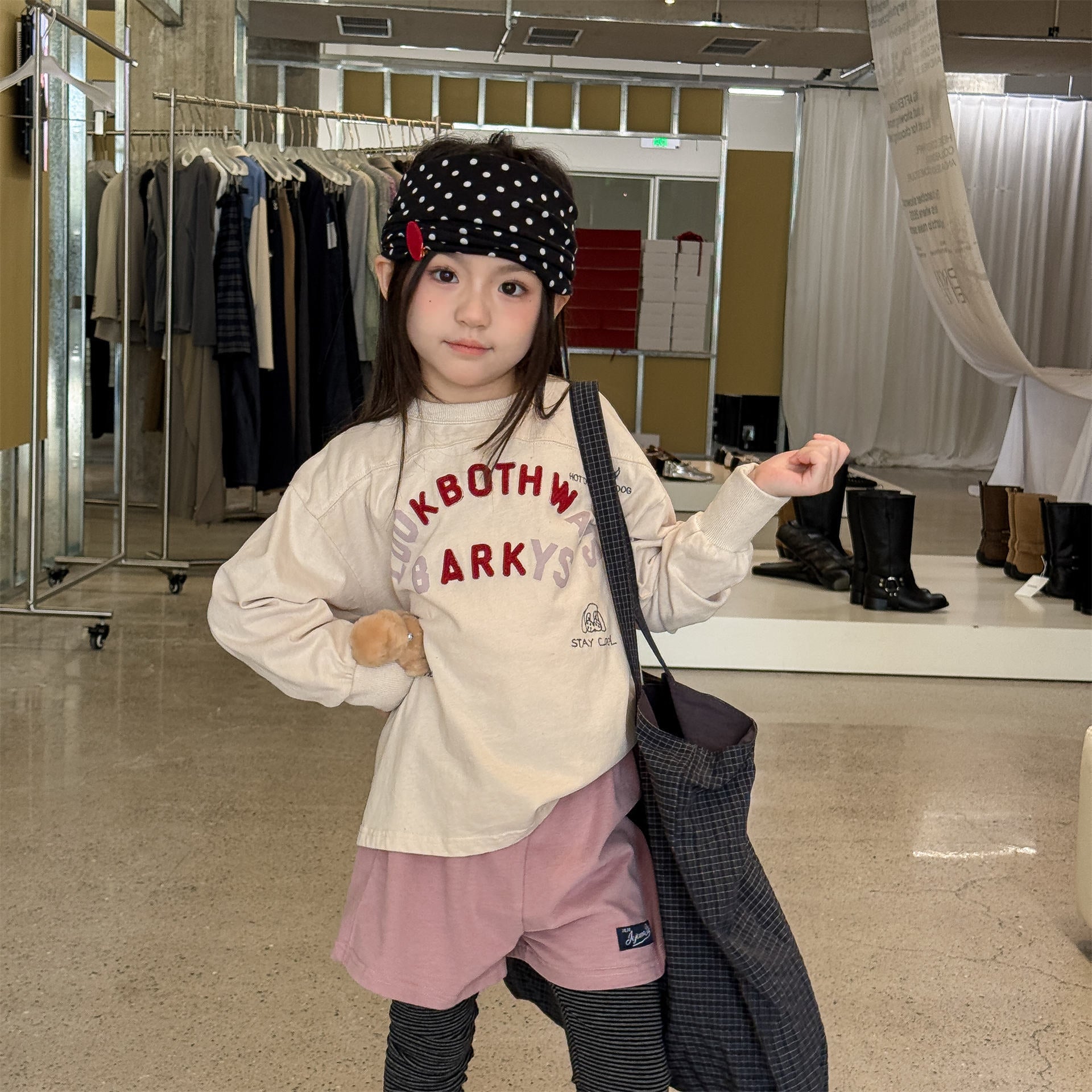Logo Printed Cotton Sweatshirt ロゴ プリント スウェットシャツ【mh0012438】 ADbaby 長袖Tシャツ