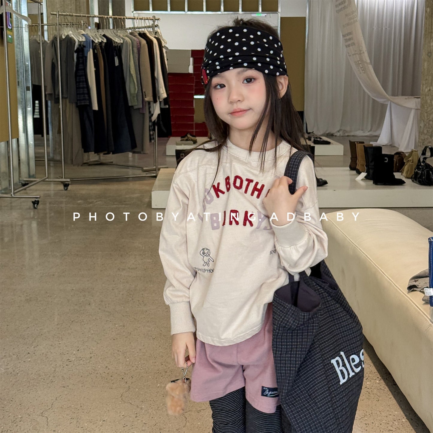 Logo Printed Cotton Sweatshirt ロゴ プリント スウェットシャツ【mh0012438】 ADbaby 長袖Tシャツ