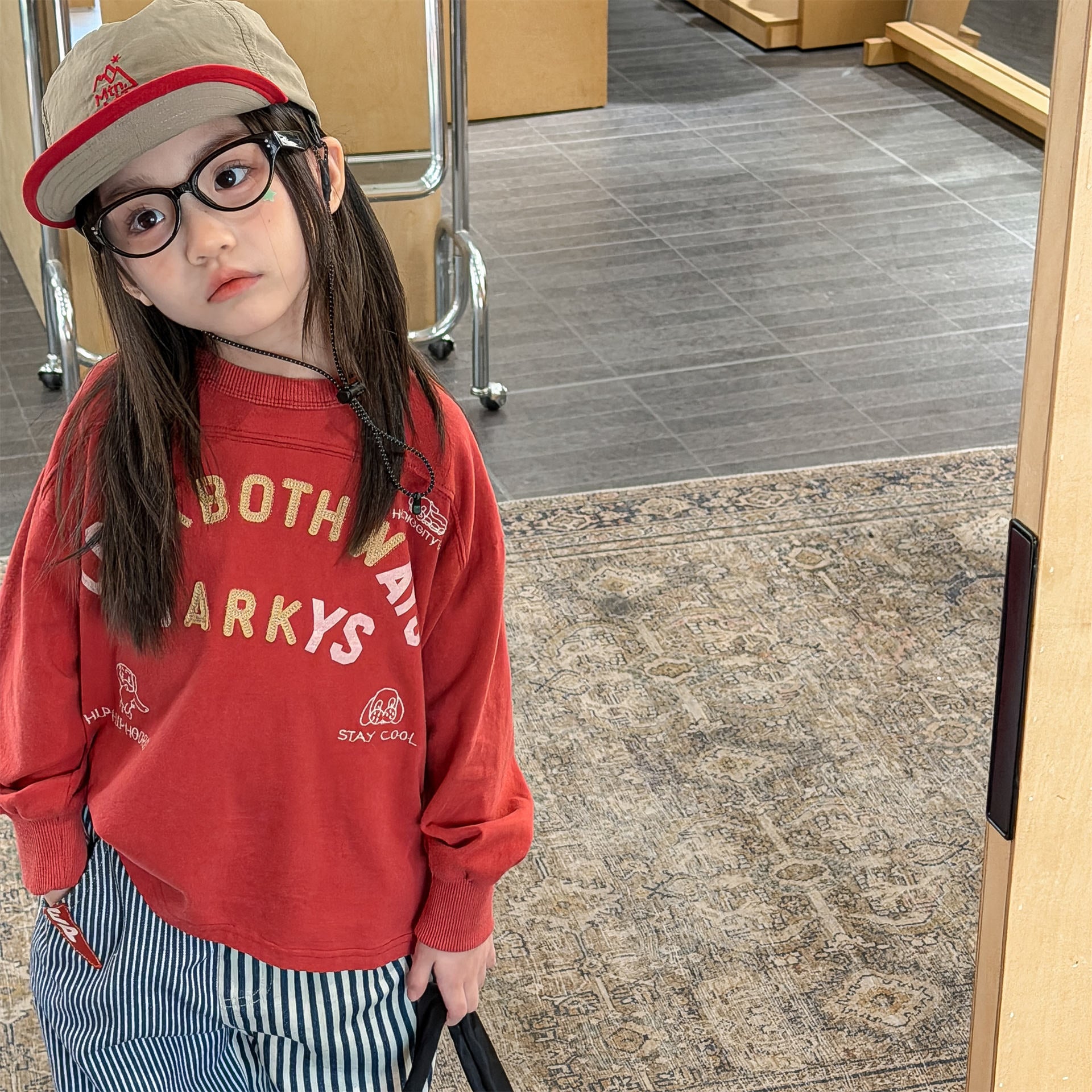 Logo Printed Cotton Sweatshirt ロゴ プリント スウェットシャツ【mh0012438】 ADbaby 長袖Tシャツ